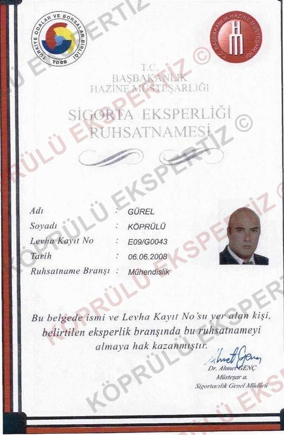 Mühendislik branşı eksperlik ruhsatnamesi